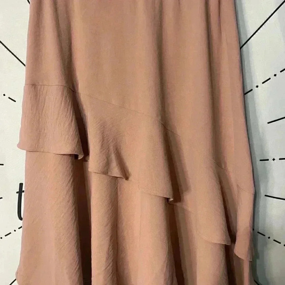 Alfani Dainty Pink High-Waisted Ruffle Asymmetrical Midi Skirt - Picture 3 of 7